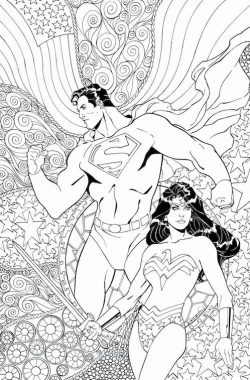 Superman / Wonder Woman (2013) #25 (Adult Coloring Book Variant)