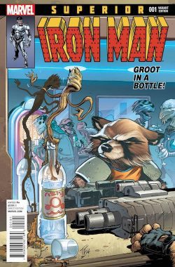 Superior Iron Man (2015) #1 (Rocket Raccoon and Groot Variant)